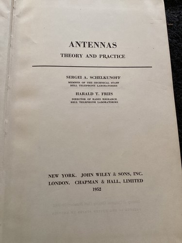 “Advanced Antenna Theory & “ Antennas Theory & Practice by Sergei A. Schelkunoff - Picture 6 of 7