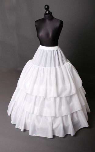 Reifrock Unterrock Petticoat verstellbar Gummiband dick groß weiß 3 Ringe 20LF - Bild 2 von 5