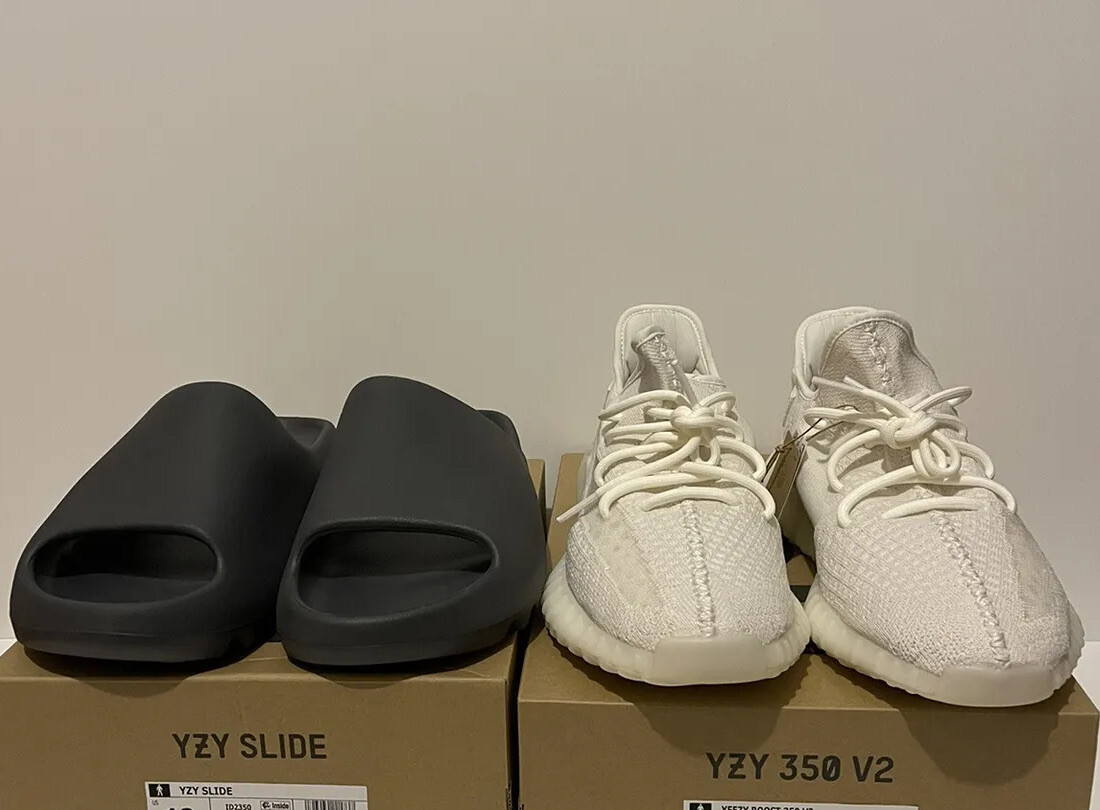 Adidas Yeezy Slide Grey Slate Size: 12 M & Boost 350 V2 Bone Adidas Yeezy Slide Grey Slate Size: 12 M & Boost 350 V2 Bone