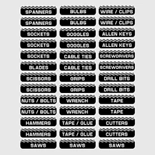 Toolbox Tool Chest Drawer Label Stickers Vinyl Identify Organise Garage Workshop