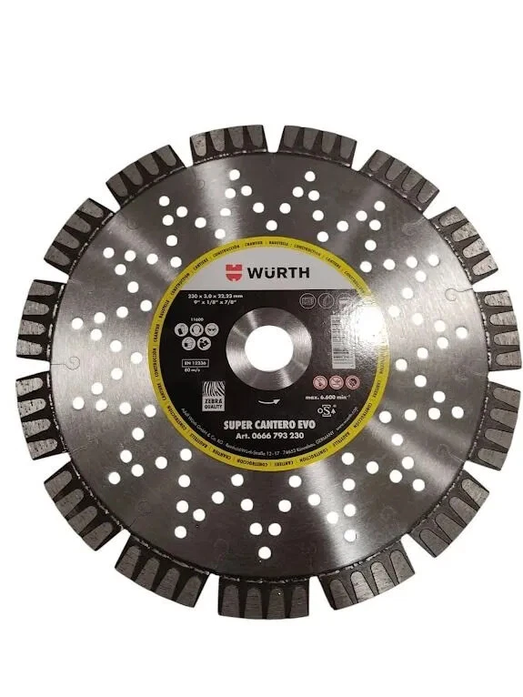 DISCO DE DIAMANTE SUPER CANTERO EVO 230MM WURTH | REF: 0666793230