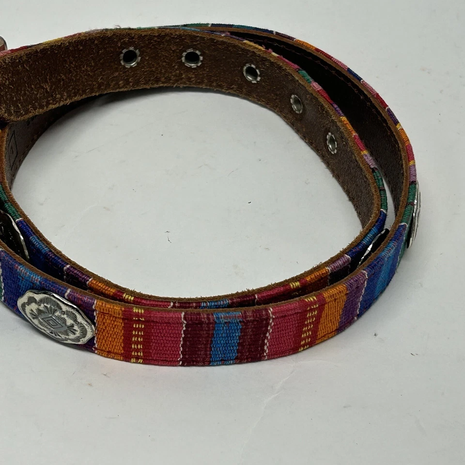 Fossil Womens Multicolor Striped Concho Large Belt (H9) - Image 3 of 4