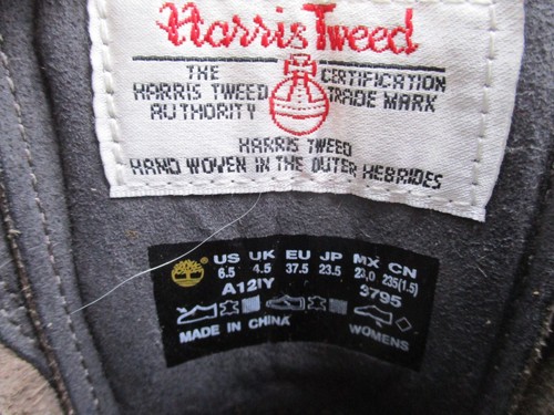 Timberland A121Y pelle marrone Harris tweed stringato caviglia combattimento donna taglia 6,5 - Foto 8 di 9