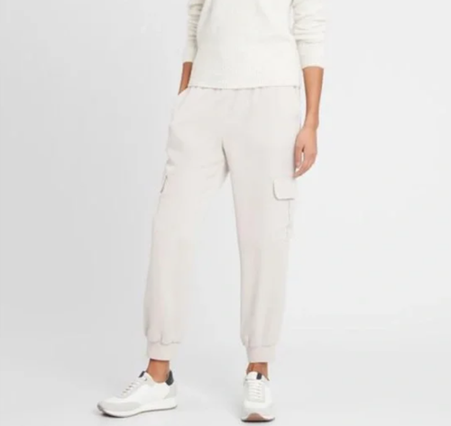 BANANA REPUBLIC Ivory Satin Cargo Jogger Pants Size Large | eBay