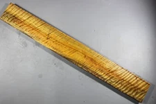 5A Guitar Neck Blank Flame Golden Phoebe Wood Luthier Supply 33.3"x4.15"x1.1"