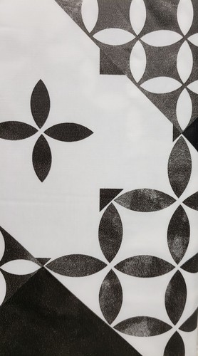 Schwere Vinyl-Tischdecke mit Flanellrücken, 52" x 90" länglich, Schwarz & Weiß Design, HS - Bild 4 von 13