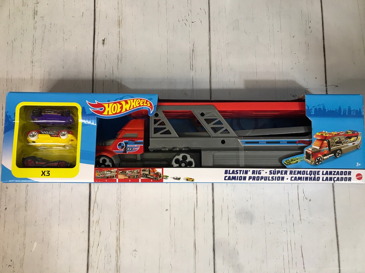 Mattel Hot Wheels Blastin' Rig Vehicle NIB Truck Transporter Cars