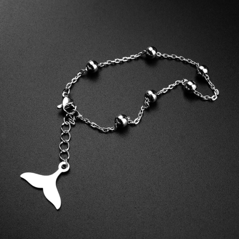 ★BTS SUGA★ONE ENOUGH★Surgical Steel Basic Chain Bracelet KPOP Idol BTS SUGA Lucky Dolphin Tail Point Surgical Steel