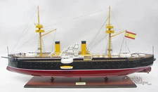 Spanish Battleship Pelayo 1887 - Handcrafted War Ship Display Model 43" NEW
