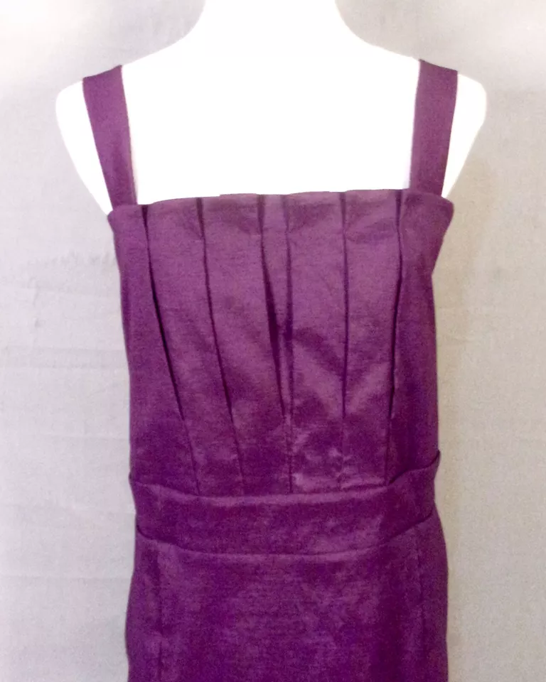 Usado en excelente estado Vestido IGIGI Plisado Plisado Corpiño Correas Forrado Tafetán Spandex EE. UU. 22 Foto 2 de 4