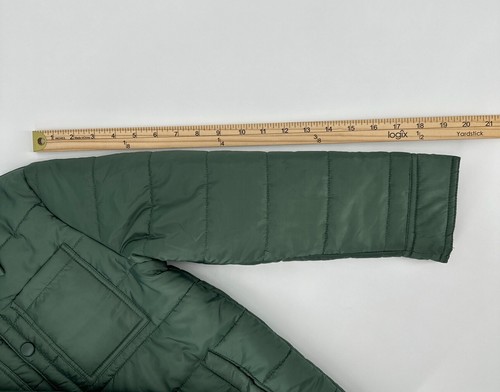 Sweet Stories Jacket Gir's Medium (10/12) Green Puffer Coat Snap Beautiful NWOT - Picture 7 of 14