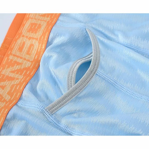 Men Bulge Enhancing Pouch Big and Tall Top Open Fly Silk Boxer Briefs Underwear - Picture 43 of 57