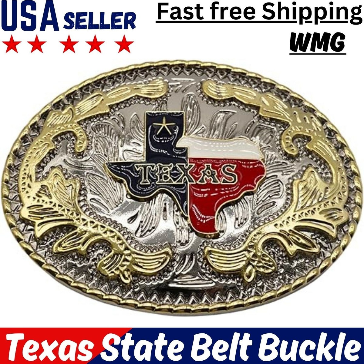 Texas State Map Flag Western Rodeo Cowboy Cowgirl Belt Buckle Hebillas  Vaqueras