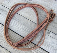 West 74 Double Stitched Harness Leather Weighted Split Reins 8' x 5/8"