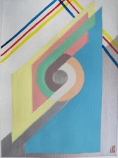 Original Geometric Abstract Art 6" x 8"