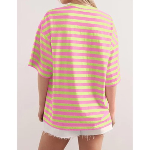 Weird Fish Women's OverSized Striped Short Sleeved T-shirt Organic Cotton Top - Picture 6 of 34