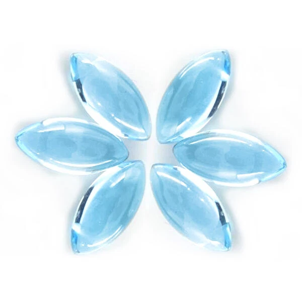 6X3MM-14X7MM NATURAL SKY BLUE TOPAZ MARQUISE SHAPE FLAT BACK CABOCHON - Image 2 of 3
