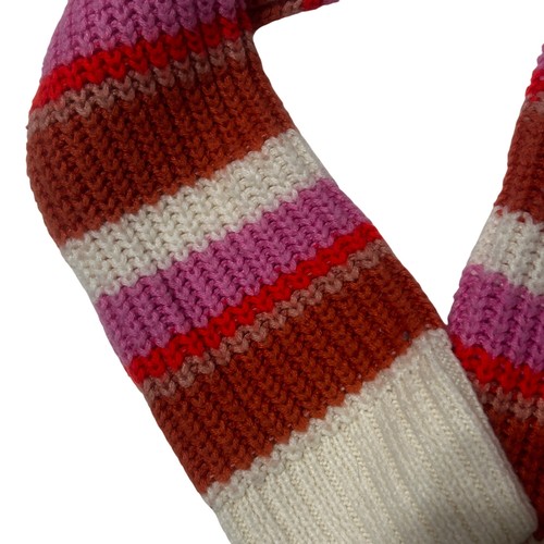SO Brand Girls Striped Knit Sweater White Pink Red Acrylic Size L 10/12 1685 - Picture 4 of 6