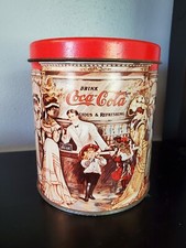 Vintage Coca Cola USA Made Metal Tin Can Container 1993