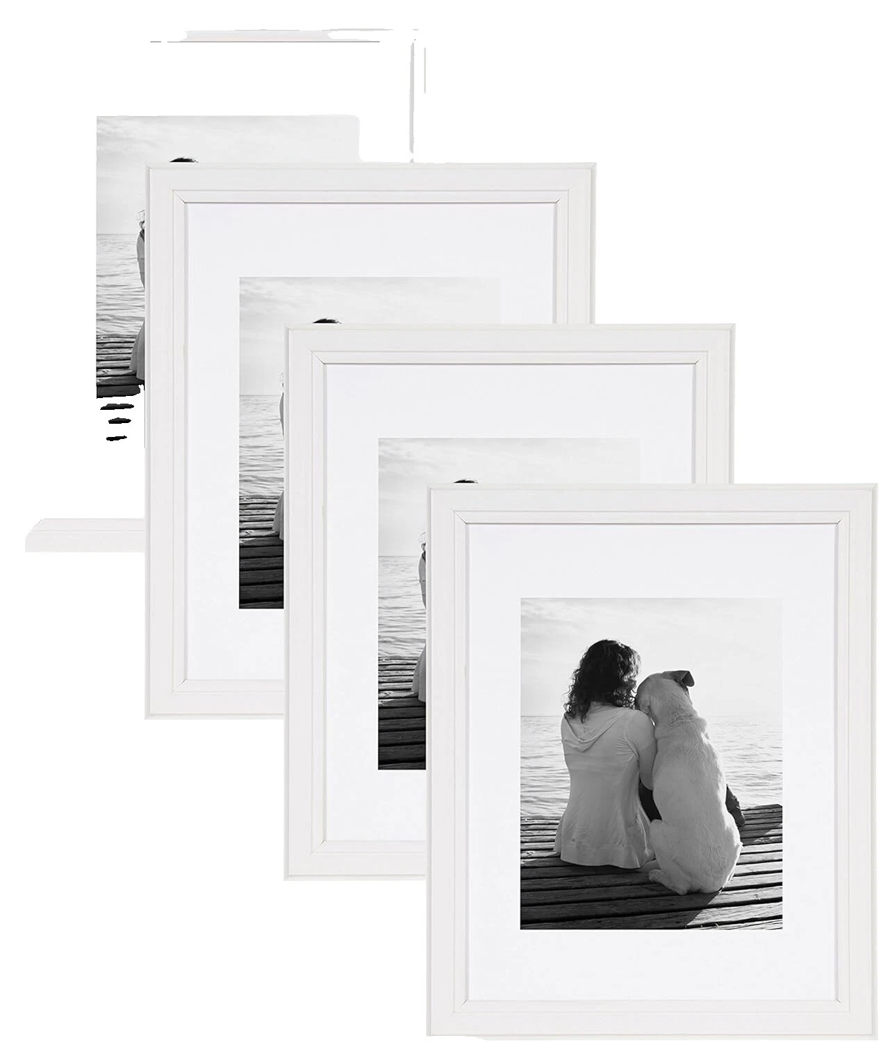 Marcos de madera de transición Blanco