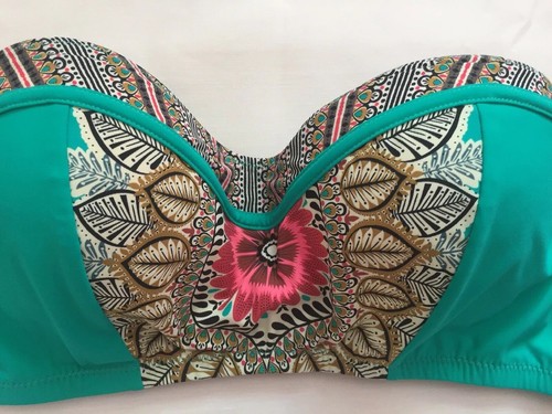NWT Red Carter Renaisance Sea Green Bandeau Bikini Top Sz L - Picture 2 of 4