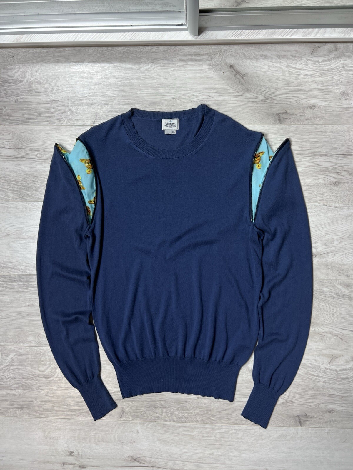 Rare Vivienne Westwood Jumper Sweater With Zip Sleeves & Monogram Mens