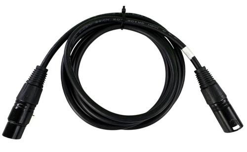 LED3 6ft High Grade Low Noise DMX Cable Male XLR to Female XLR Black