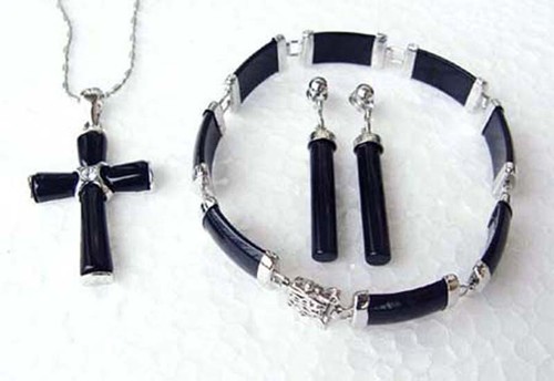 3pcs Women Jade 18K Gold Plated Jewelry Necklace Earrings Bracelet Birthday Gift - Picture 23 of 24