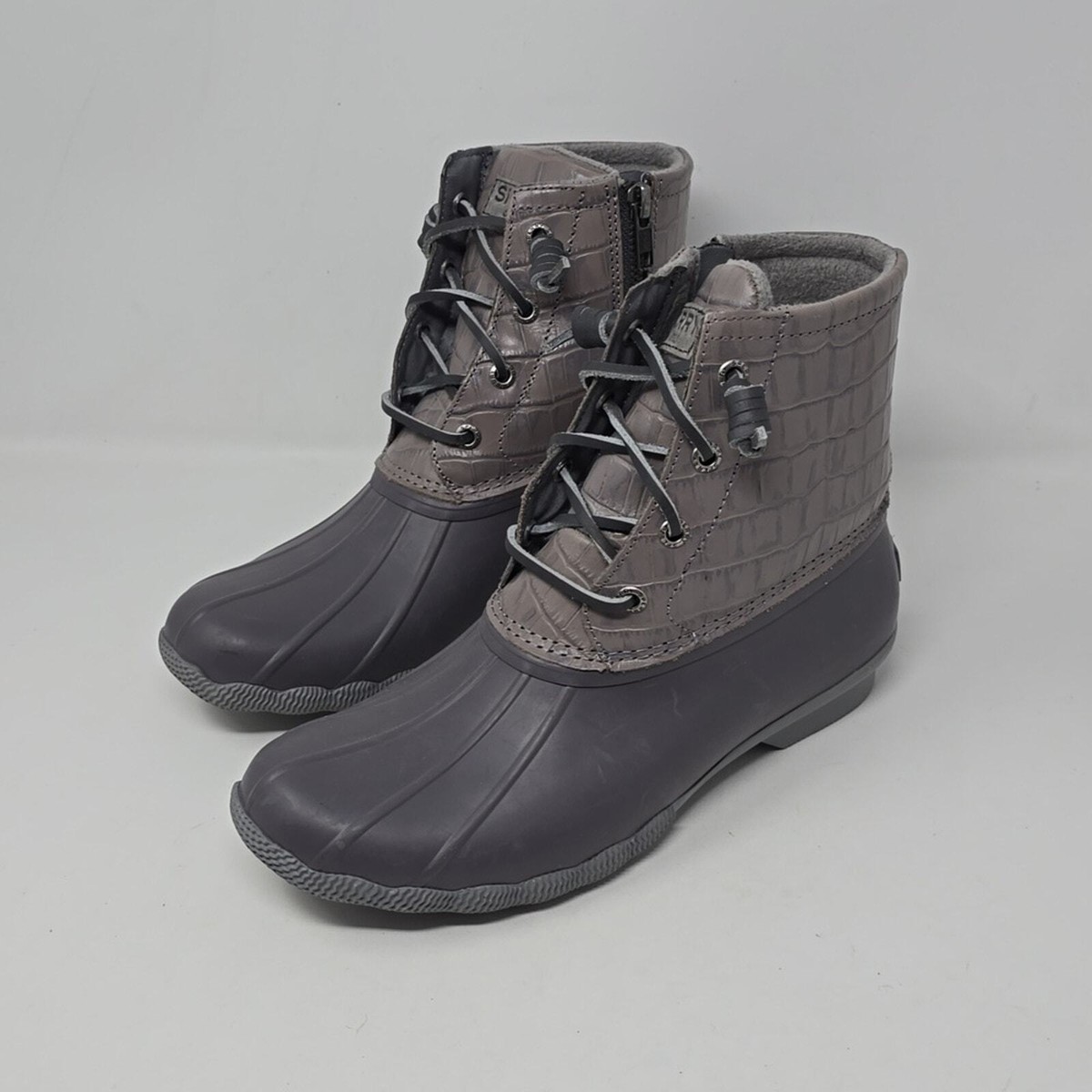 Shoe Sperry Boots Grey Saltwater Quilted Wool Black And Gray