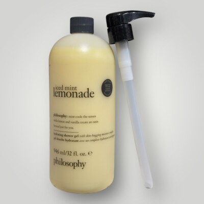 Philosophy Iced Mint Lemonade Hydrating Shower Gel, Bubble Bath & Shampoo 32 Oz