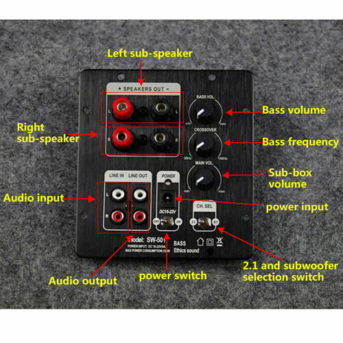 1X 2.1 Digital Verstärker Aktiv Subwoofer Power AMP Platine SW-501 TPA3118 - Bild 1 von 6