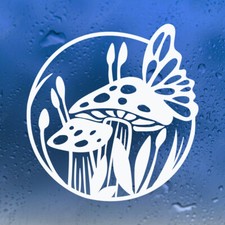 Butterfly Mushroom Vinyl Decal Whimsical Fairy Cottagecore Die Cut Sticker