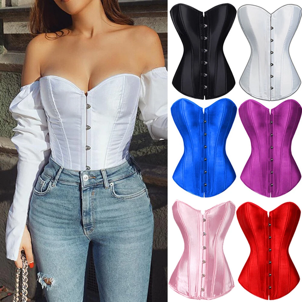 Women's Boned Overbust Body Shaper Bustier Spaghetti Strap