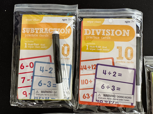 Money Addition Division Multiplication Flash Cards And Wipe Clean Cards SEE PICS - Picture 2 of 8