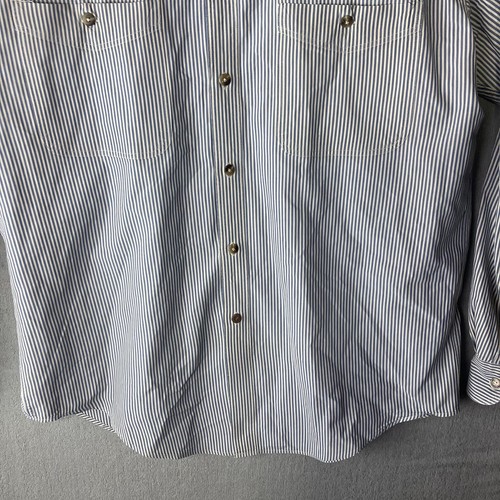 L.L. Bean Herren gestreiftes geknöpftes Shirt blau gestreift Größe Medium - Bild 4 von 20