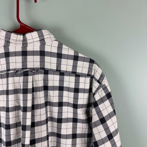 Filson Vintage Heavy Work Shirt Cream White Black Plaid Flannel Mens Large - Picture 10 of 12