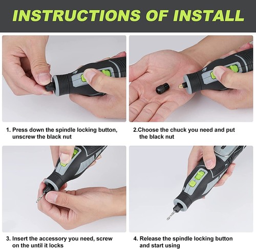 WORKPRO 12V Cordless Rotary Tool Kit 5 Variable Speed 114 Pcs Change Accessories - Picture 5 of 7