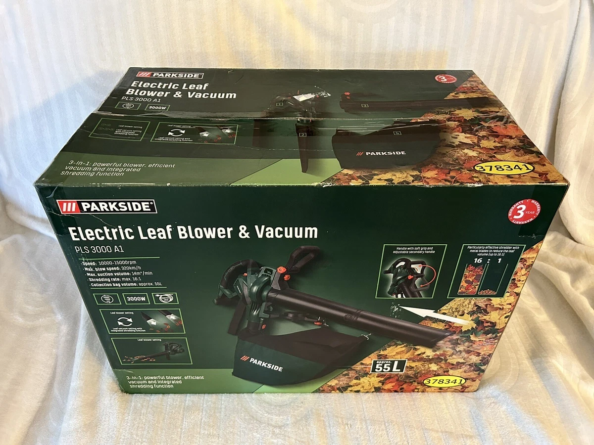 Parkside 3000W 3in1 Electric Leaf Blower Vacuum Integrated Shredding Function
