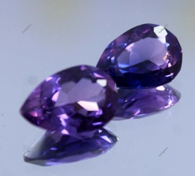 7 Ct Extremely Natural PURPLE Tanzanite Pear CERTIFIED Loose Gemstone Pair