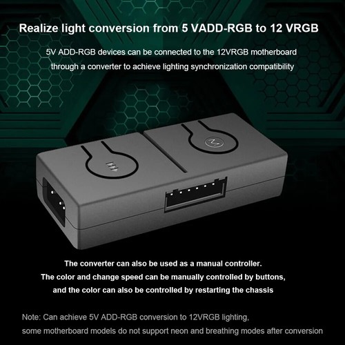 #5V ARGB To 12V RGB Converter with 3-Way Splitter Sync with Motherboard Portable - Picture 7 of 14