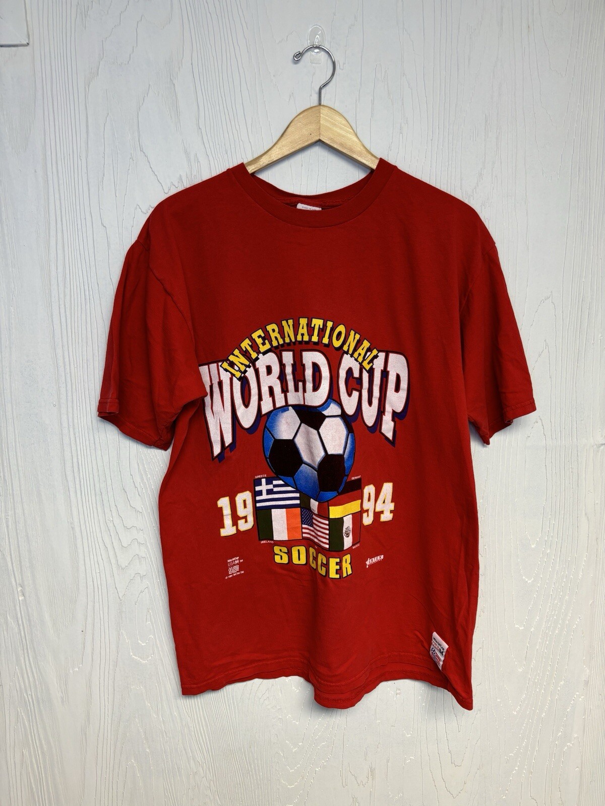 Vintage Artex 1994 International World Cup Tee - Red - Men’s Size XL | eBay