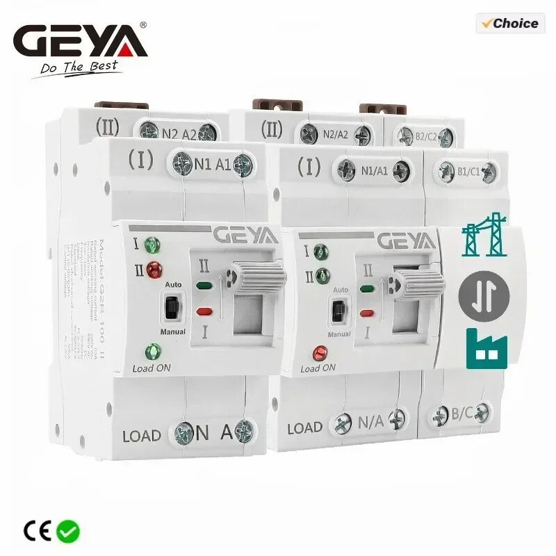 ATS 2P 63A 220V Automatische Transfer Switch - Dual Power Noodstroomschakelaar DIN-rail