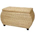 Oriental Furniture Trunk Built-In Storage Water Hyacinth Rush Grass 31 in. Wide
