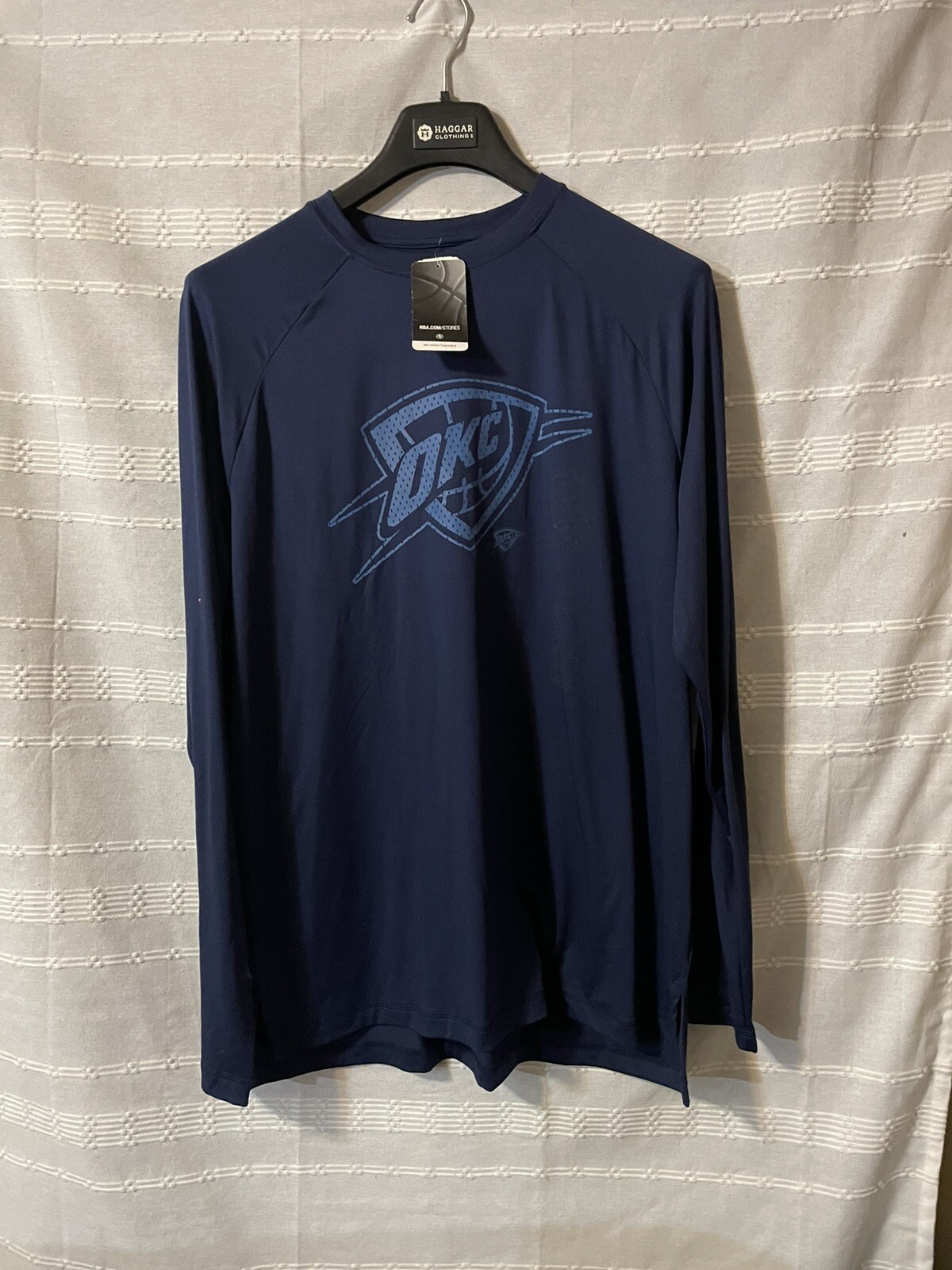 NBA Athletic Navy Blue Logo Long Sleeve Shirt Men Sz XL New 30.00