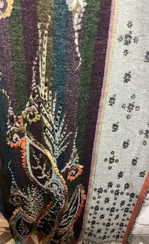 ANU Bohemian ART TO WEAR Multicolor Wool Blend Shawl - Picture 8 of 8