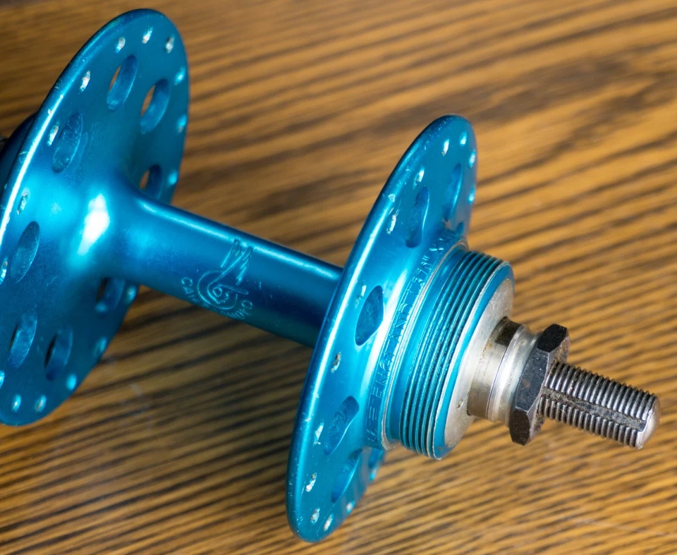Campagnolo BMX Hub High Flange Vintage Old School Blue Ano 36H 110mm Threaded FW - Image 3 of 4