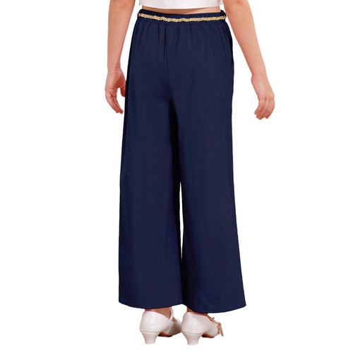 Kids Girl Blazer Pants Trousers with Pockets Metal Button Braided Strap Half - Picture 19 of 48