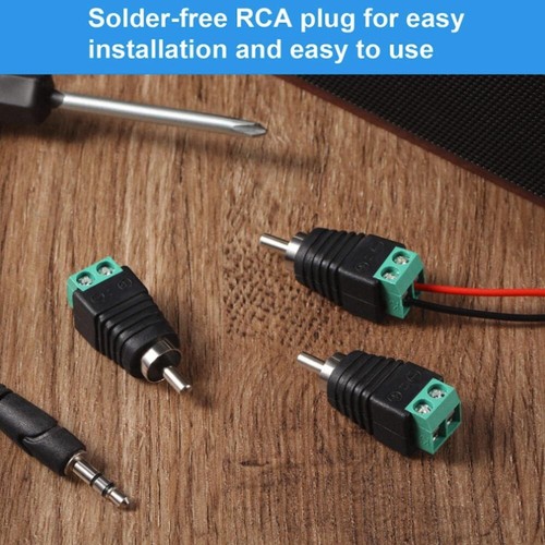 20pz Cavo Filo Altoparlante a Audio RCA Connettore Maschio Adattatore Jack Spina - Foto 5 di 8
