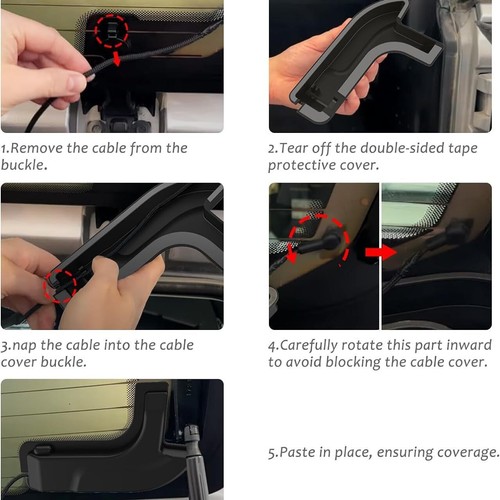 2pcs Rear Defogger Cable Cover Accessories For Jeep Wrangler JL JLU 2018-2024 - Picture 3 of 4