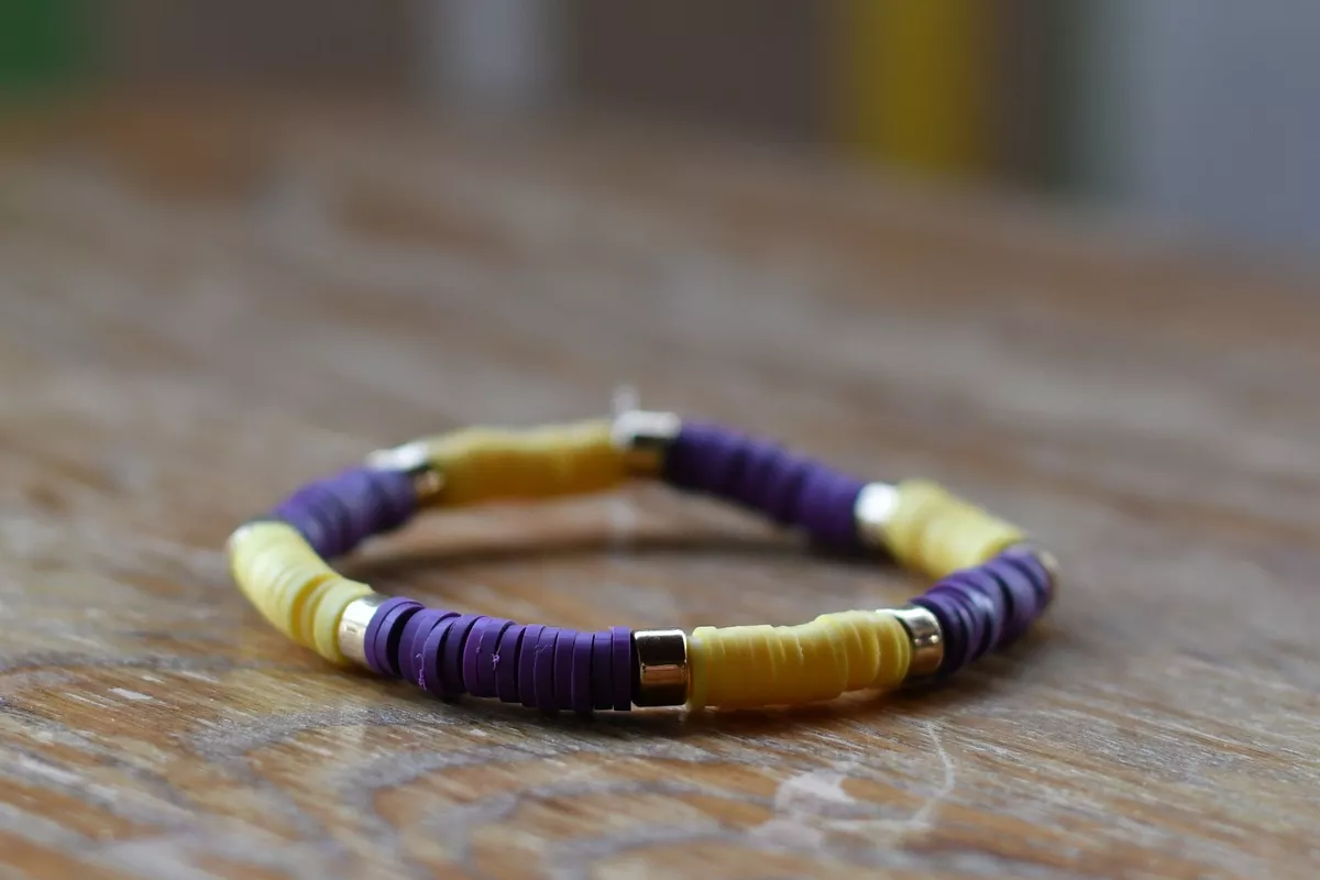Purple and yellow bracelet sale